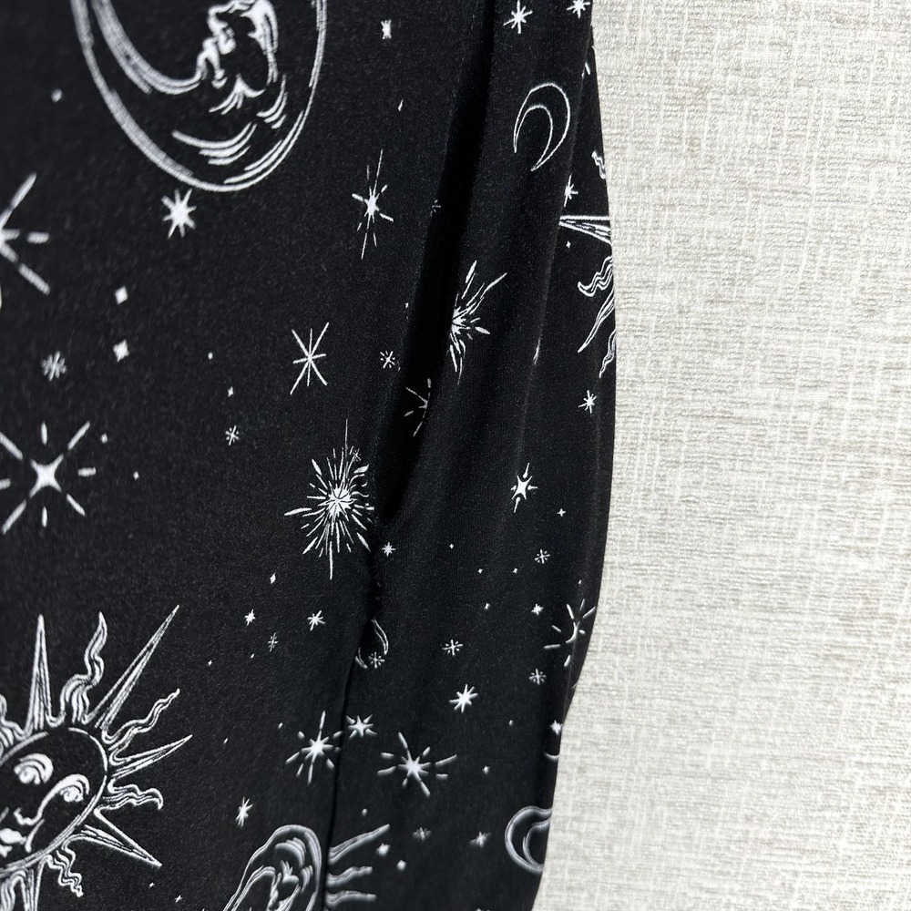 Hot Topic Dress Womens Size M Black Celestial Sun Moon‎ Collar Fit Flare Mini - Picture 4 of 12